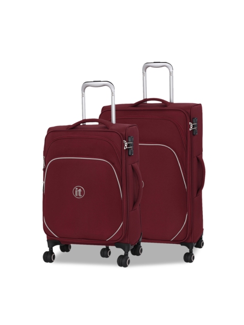 

IT Luggage Unisex Set of 2 Soft-Sided Trolley Bags, Maroon