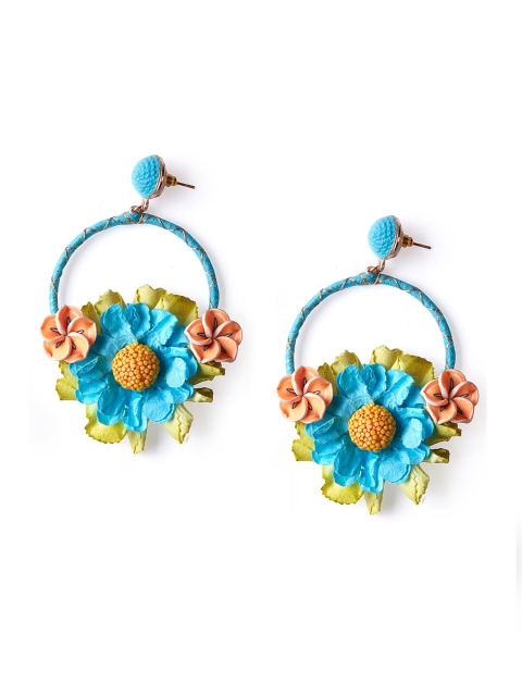 

Foxy Sperks Blue Floral Drop Earrings