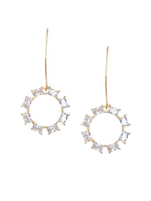 

Foxy Sperks Gold-Toned Circular Drop Earrings