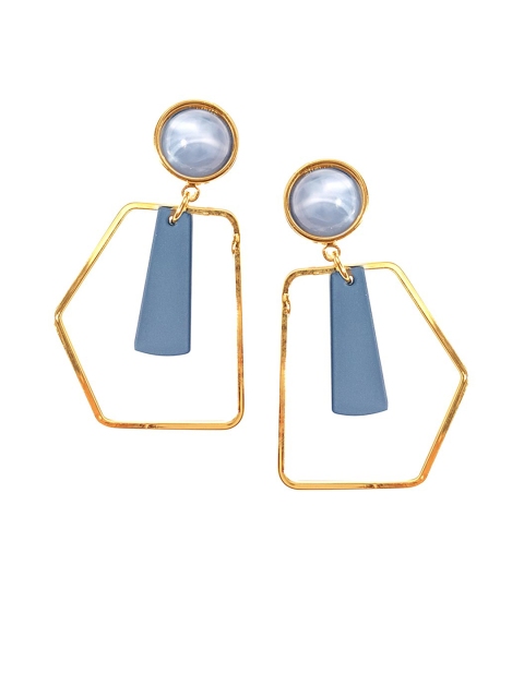 

Foxy Sperks Gold-Toned Geometric Drop Gold-Plated Earrings