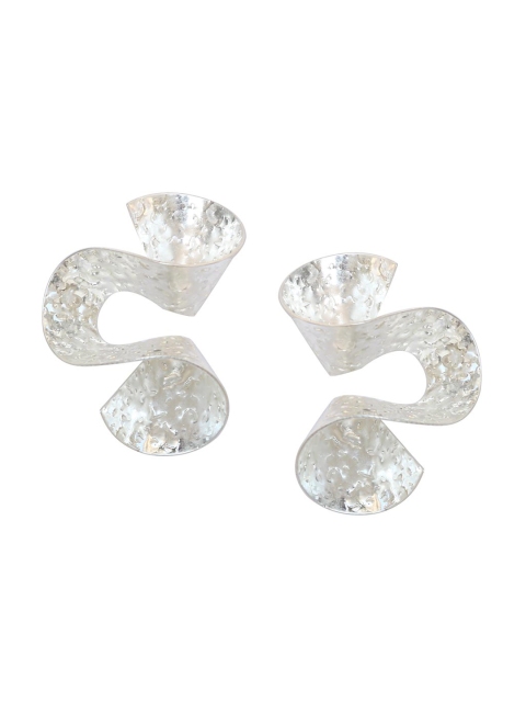 

Foxy Sperks Silver-Toned Contemporary Drop Earrings