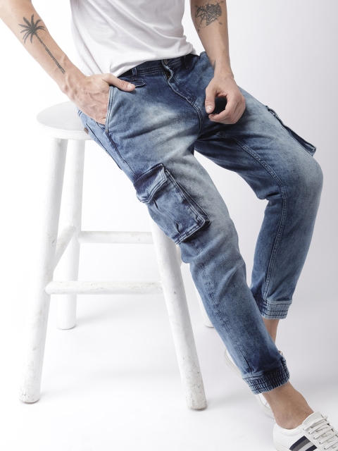 

Mast & Harbour Men Blue Slim Fit Mid-Rise Clean Look Stretchable Jogger Jeans