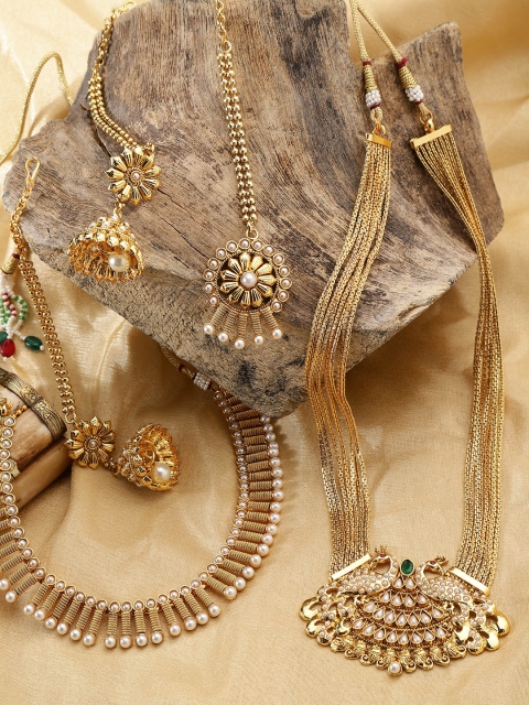 

Priyaasi White Gold-Plated Beaded Jewellery Set