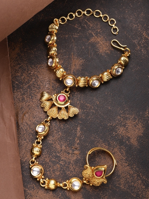 

Priyaasi Gold-Plated & Red Handcrafted Bangle-Style Bracelet