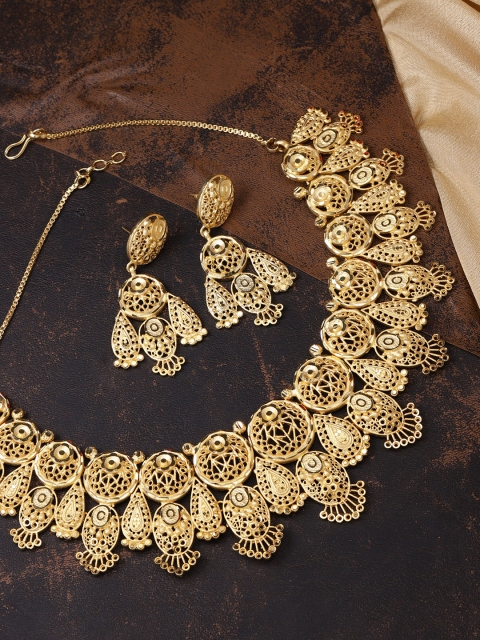 

Priyaasi Gold-Plated Textured Jewellery Set