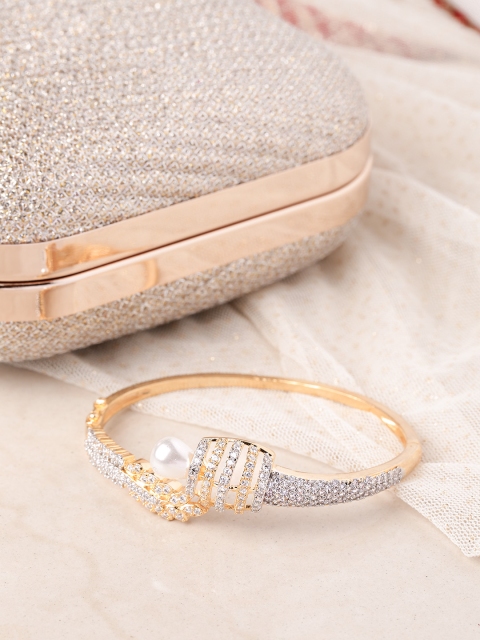 

Priyaasi Gold-Plated & Silver-Toned Handcrafted Bangle-Style Bracelet