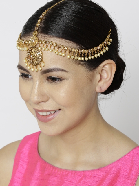 

Priyaasi Gold-Plated Hancrafted Stone-Studded Matha Patti