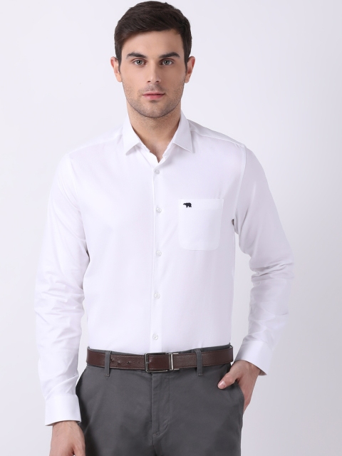 

THE BEAR HOUSE Men White Slim Fit Solid Formal Shirt