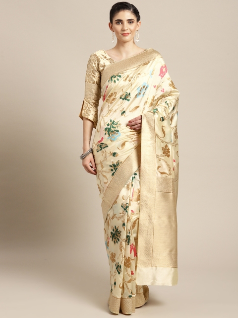 

MANOHARI Off-White Woven Design Patola Saree