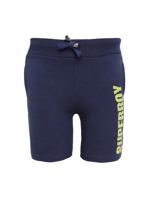 

Punkster Boys Navy Blue Solid Regular Fit Regular Shorts
