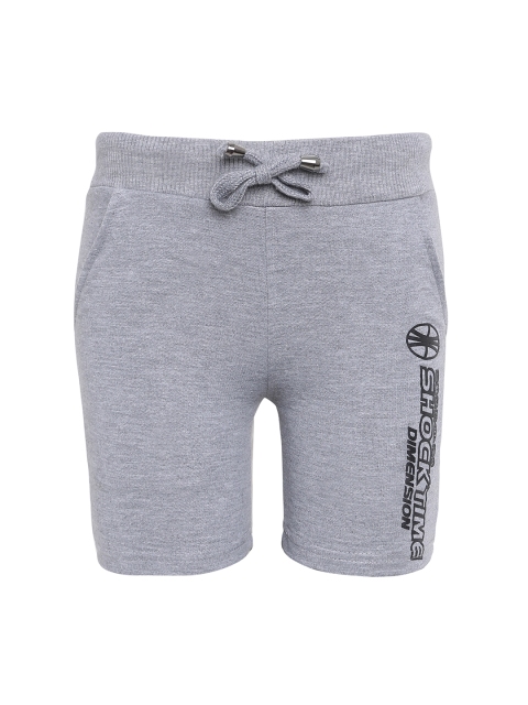 

Punkster Boys Grey Melange Solid Regular Fit Regular Shorts