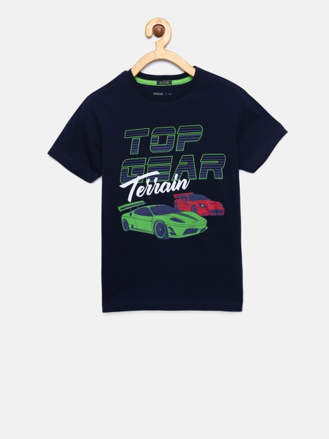 

Indian Terrain Boys Navy Blue Printed Round Neck T-shirt
