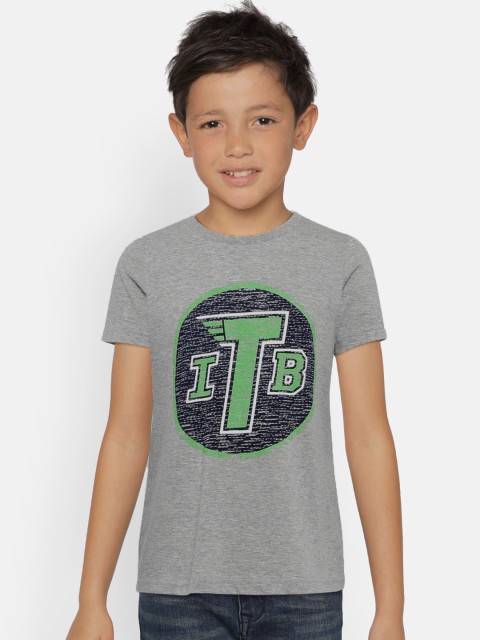 

Indian Terrain Boys Grey Printed Round Neck T-shirt