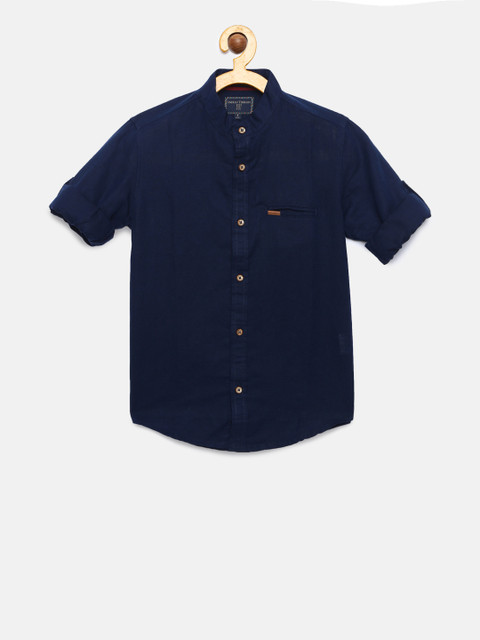 

Indian Terrain Boys Navy Blue Regular Fit Solid Casual Shirt