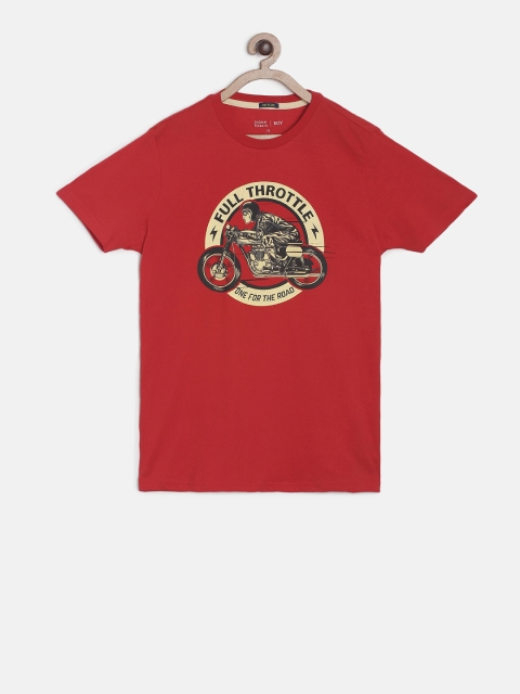 

Indian Terrain Boys Red Printed Round Neck T-shirt