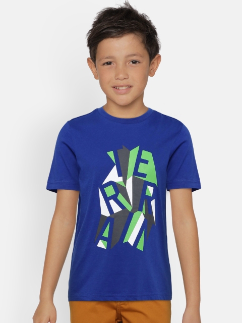 

Indian Terrain Boys Blue Printed Round Neck T-shirt