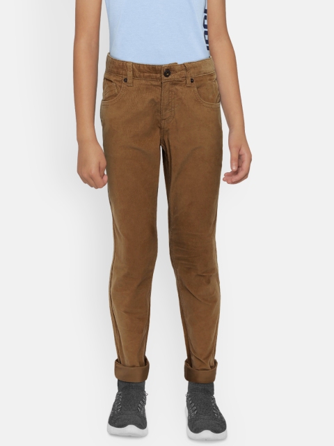 

Indian Terrain Boys Khaki Regular Fit Solid Trousers