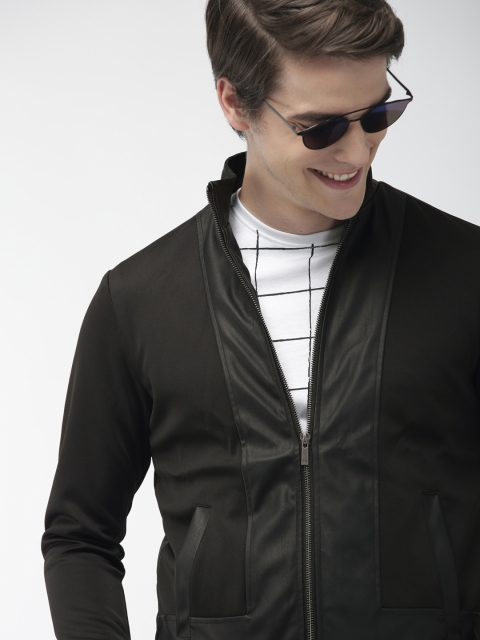 

Mast & Harbour Men Black Solid Jacket