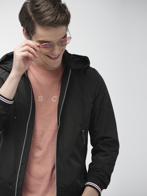 

Mast & Harbour Men Black Solid Bomber Jacket