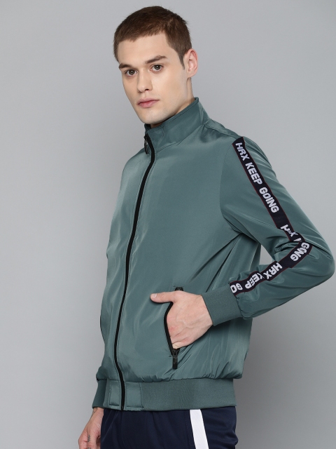 

HRX by Hrithik Roshan Active Men Teal Green Solid Bomber Jacket