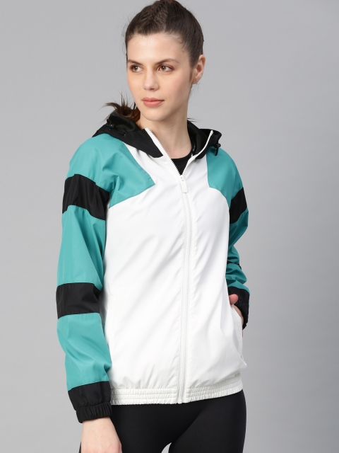 

HRX by Hrithik Roshan Women White Solid Jacket