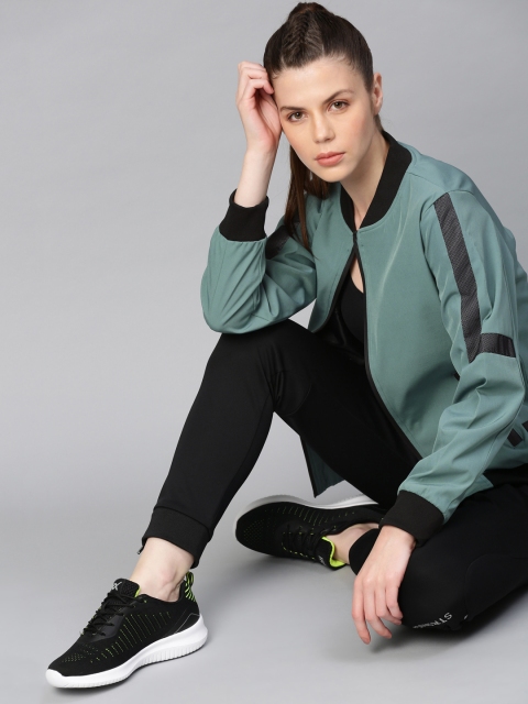 

HRX by Hrithik Roshan Women Active Teal Green Solid Bomber Jacket