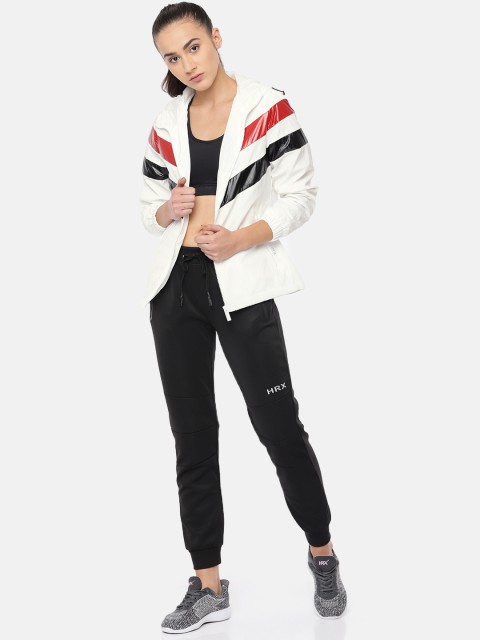 

HRX by Hrithik Roshan Women White Striped Lightweight Sporty Training Jacket