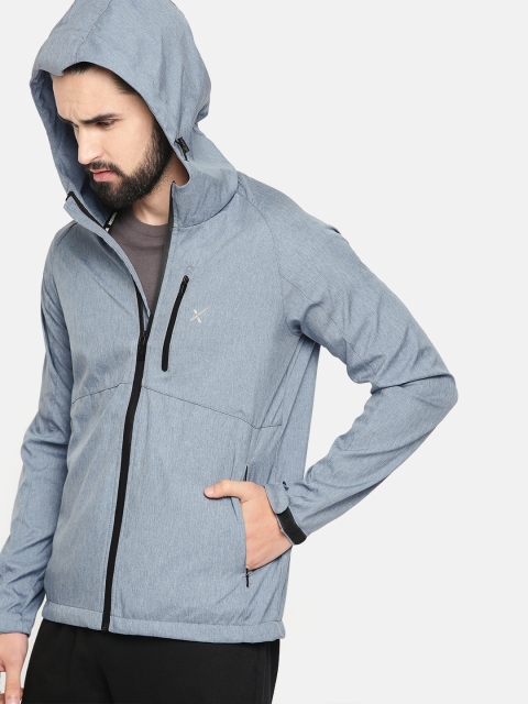 

HRX by Hrithik Roshan Men Blue Running Hooded Solid Jacket