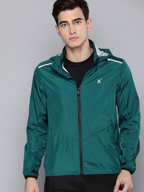 

HRX by Hrithik Roshan Men Teal Blue Solid Lightweight Hooded Running Sporty Jacket