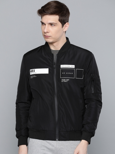 

HRX by Hrithik Roshan Men Black Solid Bomber Jacket