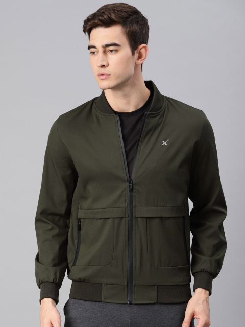 

HRX by Hrithik Roshan Men Olive Green Solid Bomber Jacket