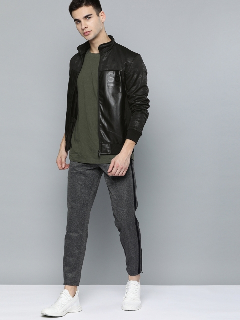 

Harvard Men Black Printed Bomber Jacket
