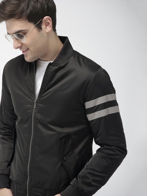 

Mast & Harbour Men Black Solid Bomber Jacket