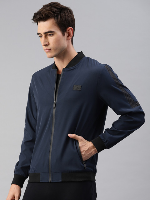 

HRX by Hrithik Roshan Men Navy Blue Solid Bomber Jacket