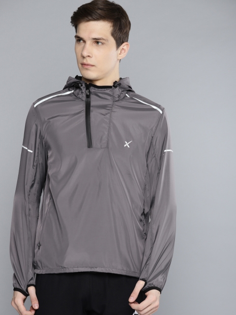 HRX by Hrithik Roshan Men Charcoal Grey Solid Running Lightweight Sporty Jacket