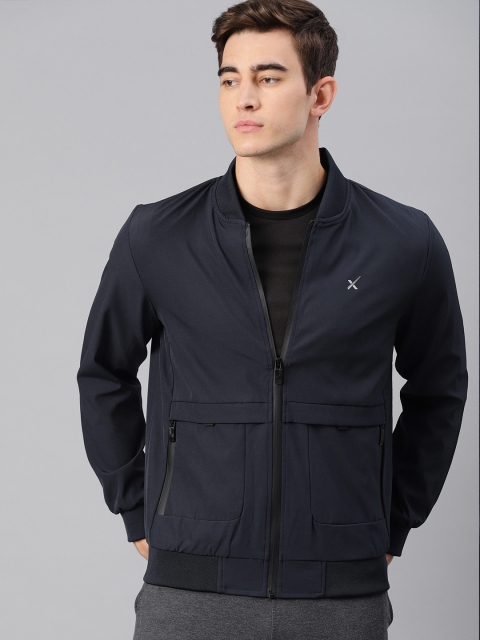 

HRX by Hrithik Roshan Men Navy Blue Solid Bomber Jacket