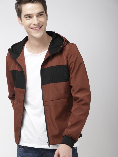 

Mast & Harbour Men Brown Colourblocked Bomber Jacket