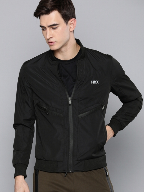 

HRX by Hrithik Roshan Men Black Solid Active Bomber Jacket