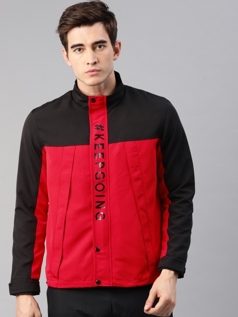 

HRX by Hrithik Roshan Active Men Red & Black Colourblocked Sporty Jacket
