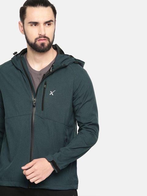 

HRX by Hrithik Roshan Men Steel Blue Running Hooded Solid Jacket, Green