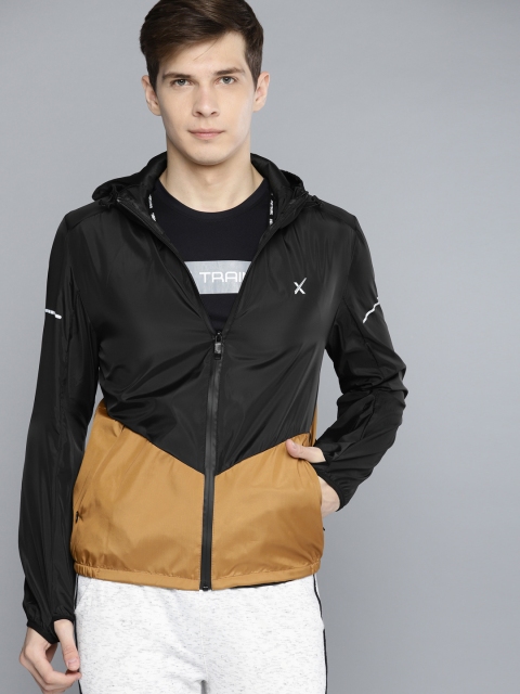 

HRX by Hrithik Roshan Men Black & Brown Colourblocked Running Lightweight Sporty Jacket