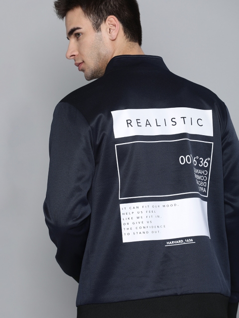 

Harvard Men Navy Blue & White Back Printed Bomber Jacket