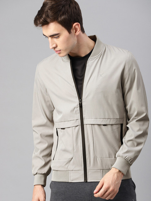 

HRX by Hrithik Roshan Men Grey Solid Bomber Jacket