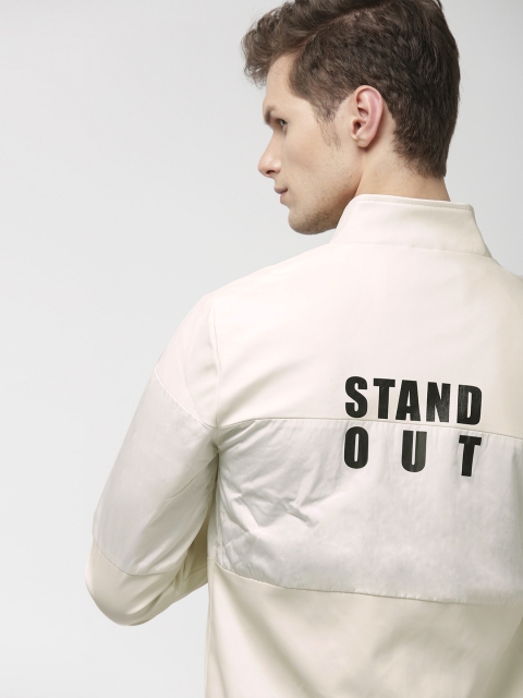 

Harvard Men Off-White Solid Bomber Jacket
