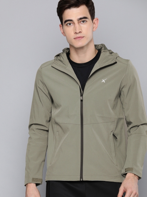 

HRX by Hrithik Roshan Active Men Olive Green Hooded Solid Sporty Jacket