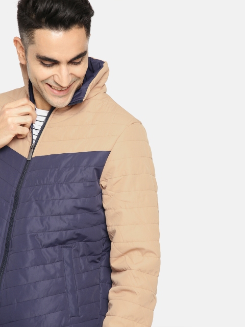 

Mast & Harbour Men Beige Colourblocked Puffer Jacket