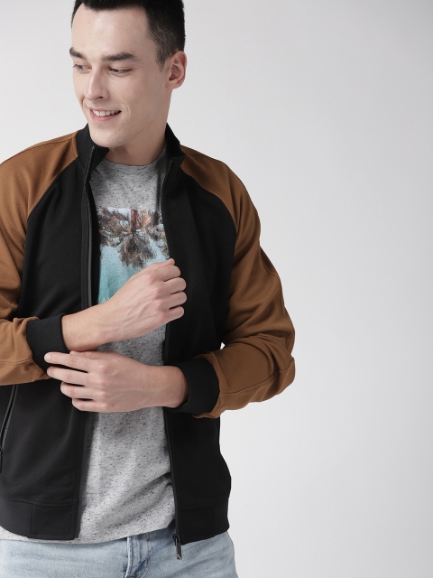 

Mast & Harbour Men Black Solid Bomber Jacket