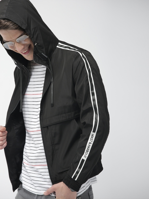 

Mast & Harbour Men Black Solid Bomber Jacket