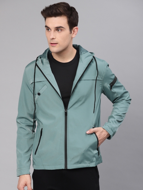 

HRX by Hrithik Roshan Men Blue Solid Active Hooded Jacket