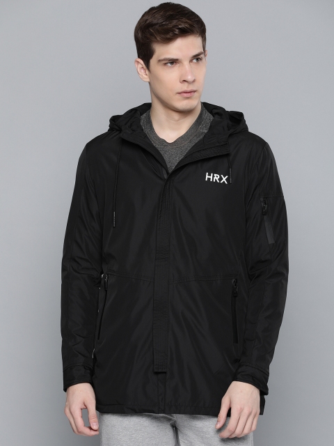 

HRX by Hrithik Roshan Black Active Men Hooded Solid Jacket